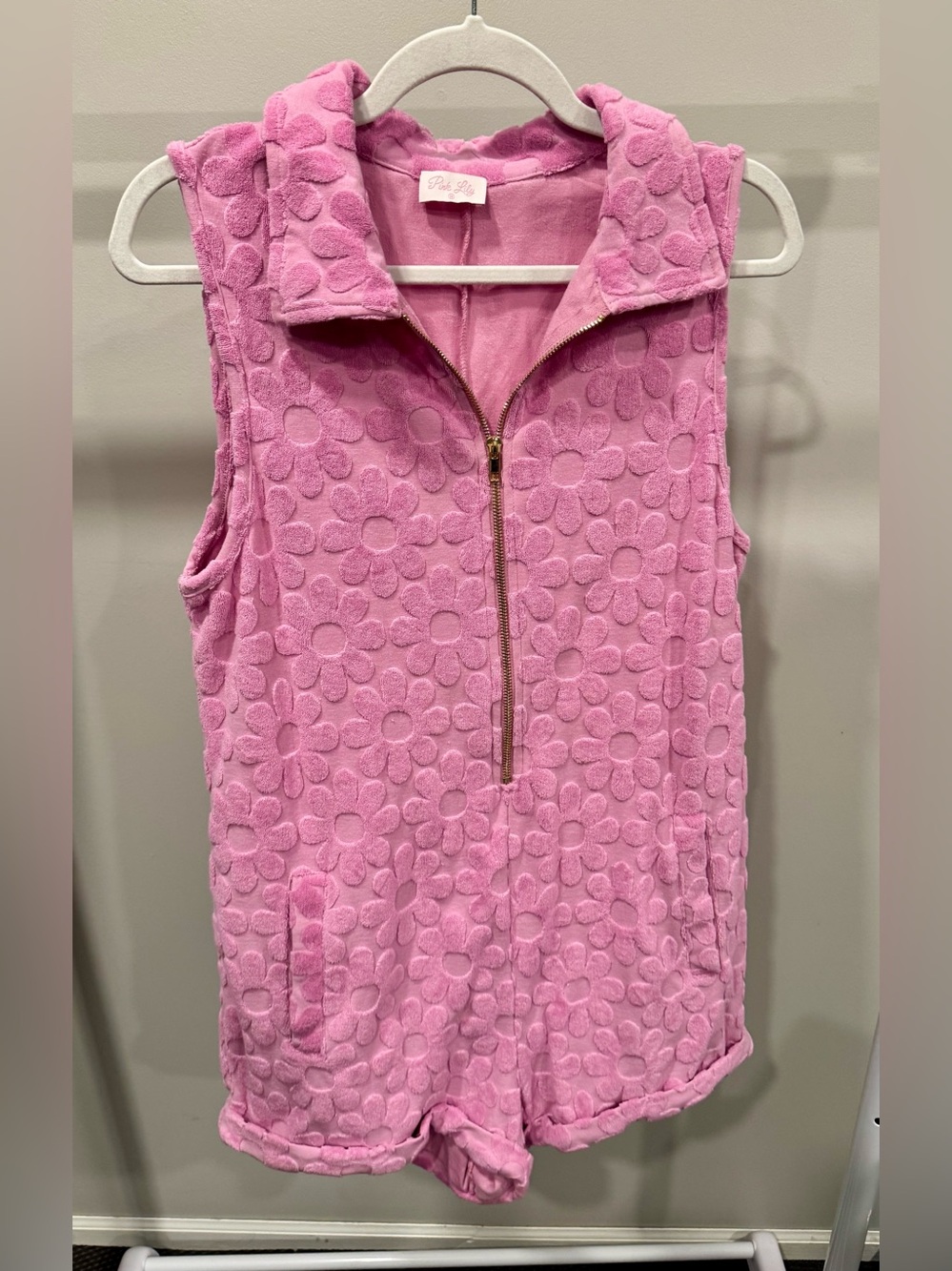 Pink Lily Plush Terry Romper